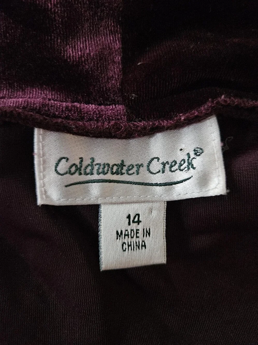 COLDWATER CREEK Deep Plum Velvet Embroidered Beaded Open Jacket | SZ 14 - Picture 8 of 11